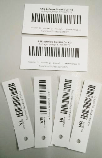 Barcode-Etiketten zur Kennzeichnung der Reifen